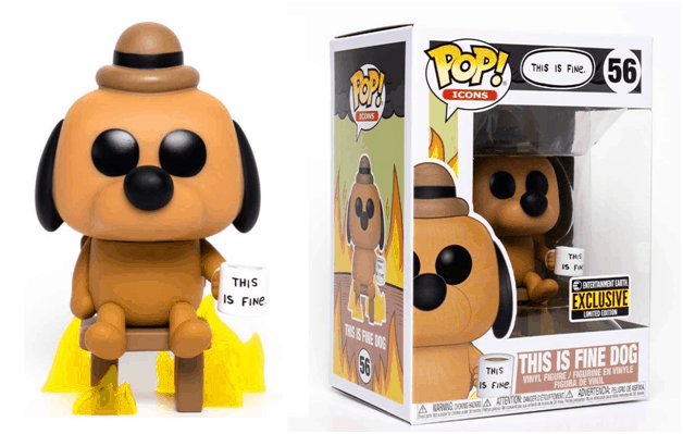 This is fine fire funko pop meme